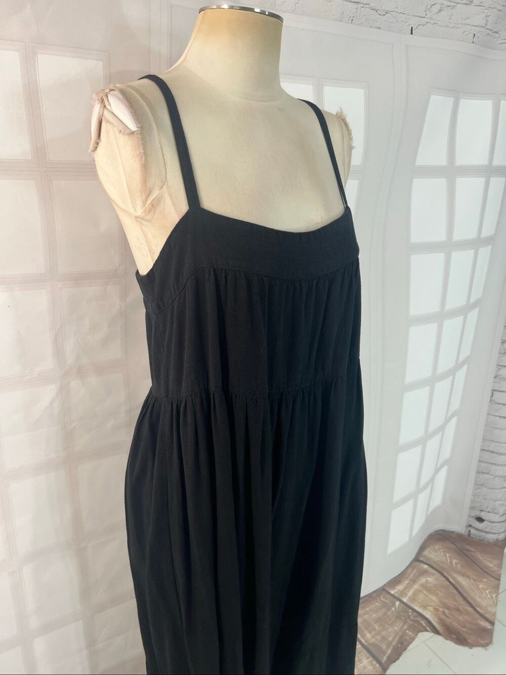 Rachel Pally Black Syd Linen Blend Sleeveless Tiered A-Line Maxi Dress Size XL - Picture 4 of 13